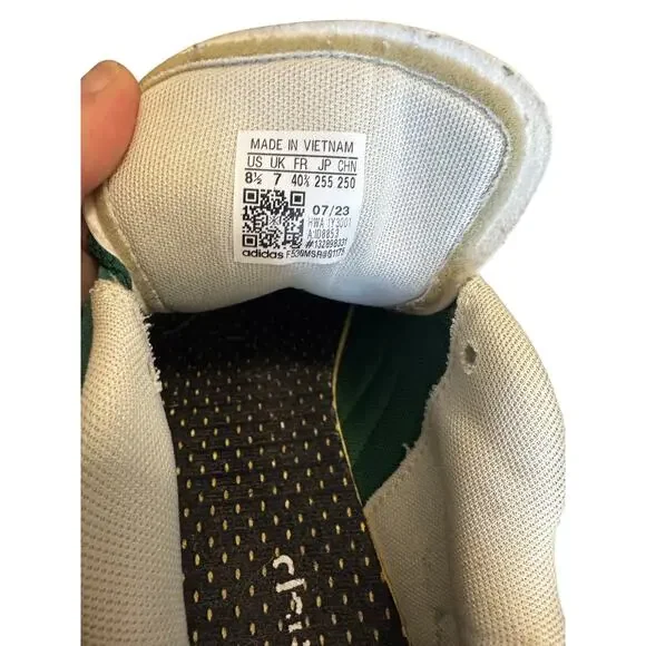 Adidas VL Court 2.0 Sneakers Green Suede White Stripes Men 8.5 US / Women 9.5 - Picture 6 of 7